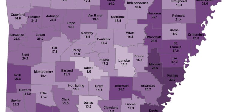 U.S. Arkansas poverty rate 2000-2023 – Statista